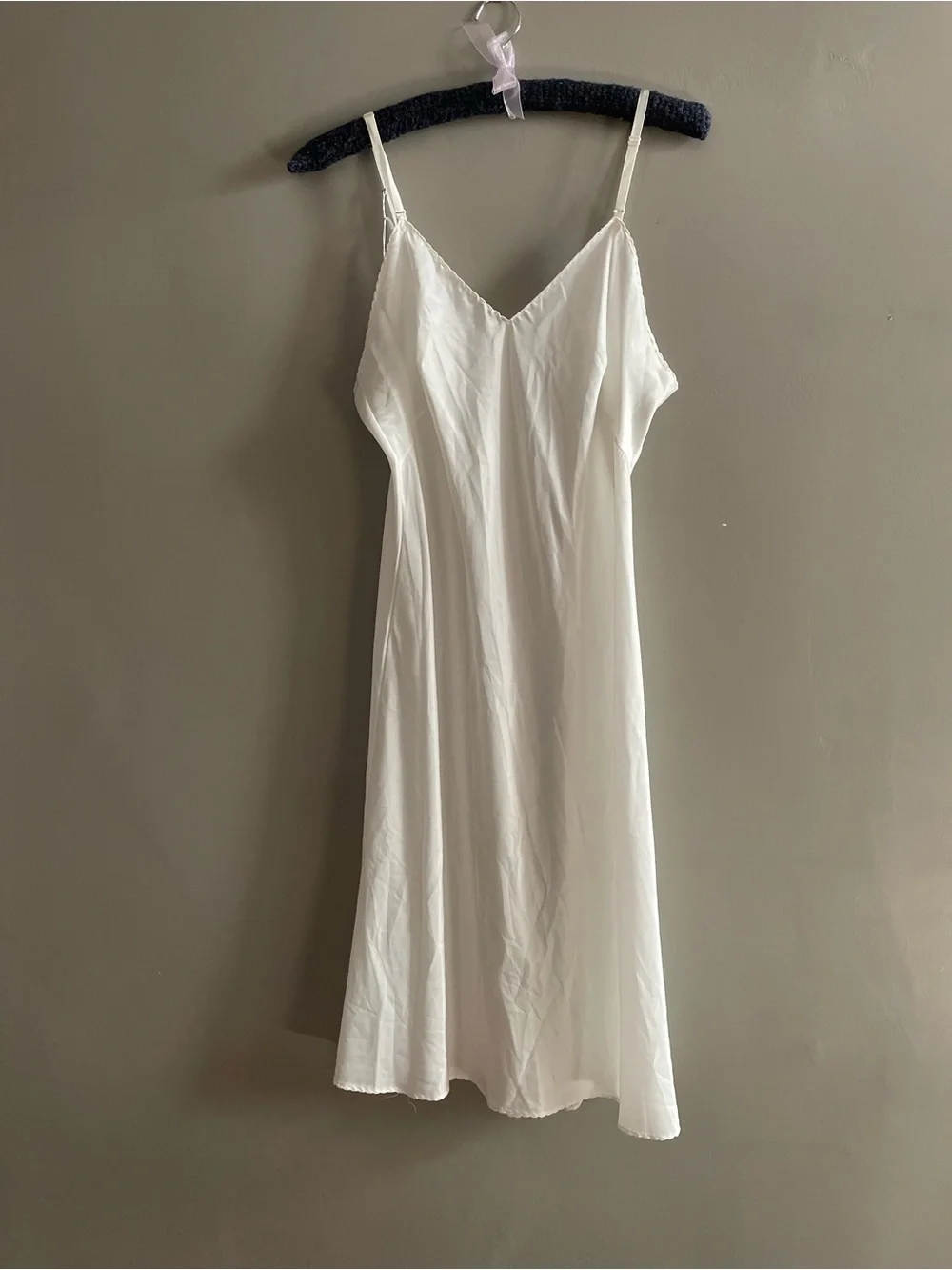 Vintage Union Made in USA Women's White Nylon Rayon Blend Slip Dress Camisole